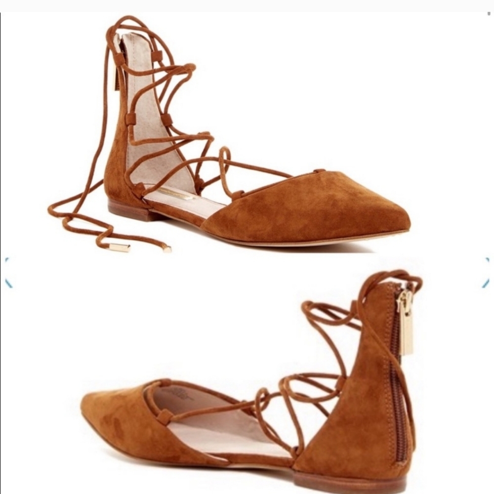 LOUISE et Cie Lo-Abri Ghillie Lace Up ballerina Flats size US 6.5 Leather Ballet